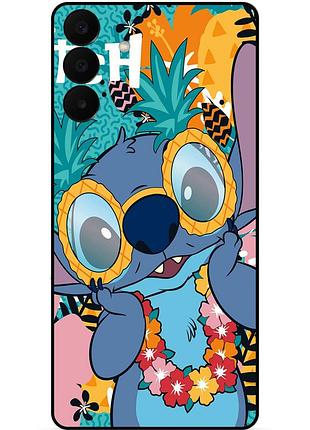 Силиконовый бампер чехол для samsung a27 с рисунком стич stitch