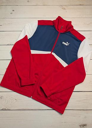 Мужская сине красная олимпийка puma пума оригинал спортивная зоп кофта толстовка