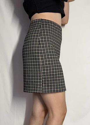 H&m houndstooth mini skirt т4  мініспідниця h&m у дрібну «гусячу лапку» 2