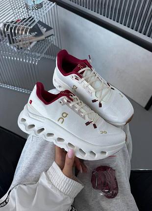 Кросівки on cloudtilt | white / red 3