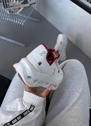 Кросівки on cloudtilt | white / red 7