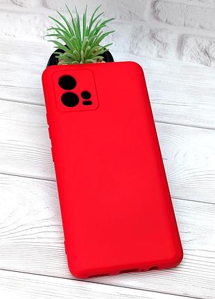 Чохол silicone case для motorola g72 бампер із мікрофіброю червоний