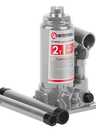 Домкрат столбик одноштоковый 2т, 158-308мм, в кейсе gt0051 тм intertool