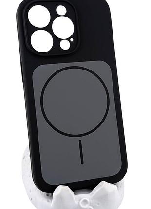Чохол magnetic vision для apple iphone 14 pro бампер із мікрофіброю чорний