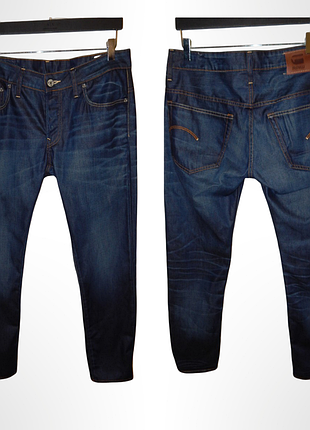 Джинсы g-star raw men's 3301 low tapered jeans, blue size 33w x 32l
