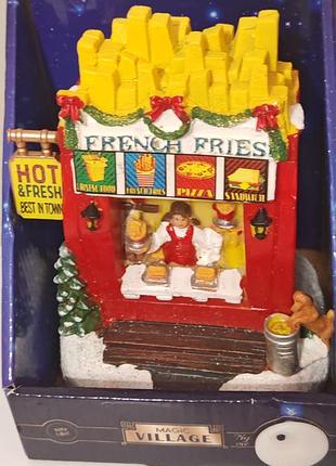 Новогодняя декоративная композиция magic village "french fries" с led-подсветкой