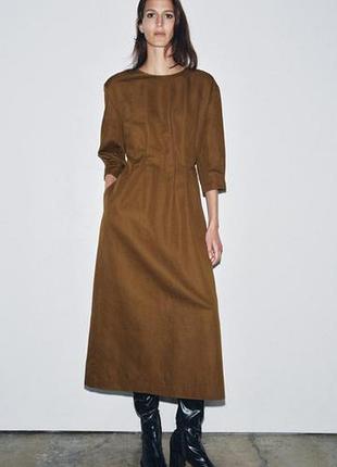 Плаття з суміші котону і льону zara, розмір м