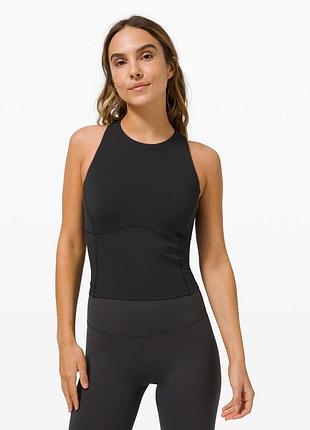 Lululemon   женский спортивный кроп-топ майка 2в1