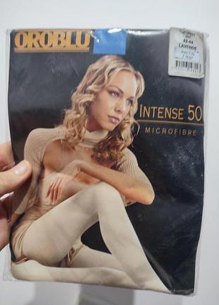 Плотные лавандовые колготки oroblu intense 50 den из микрофибры, размер maxi (42-44)