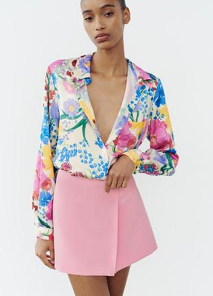 Сорочка сатинова zara жіноча л