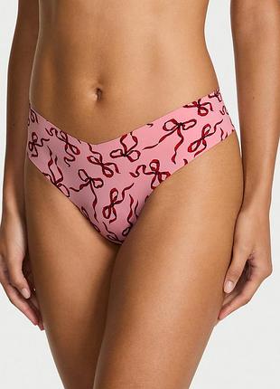 Рожеві бесшовні стринги victoria’s secret pink no-show thong panty оригінал