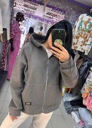 Женский бомбер толстовка тедди букле 7