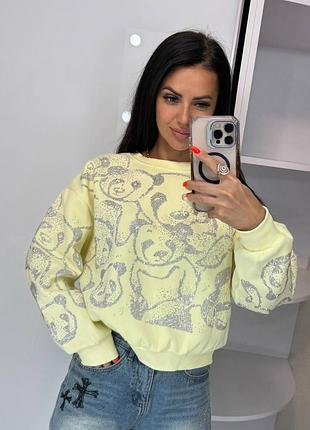 Стильный молодежный свитшот с камушками