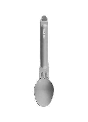 Туристичний набір ложка-виделка nextool titanium tableware set, титан, 27 г 2