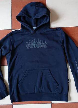 Худі чоловічий staff з принтом градієнт темно-синій m кофта y2k rap hip hop 00's