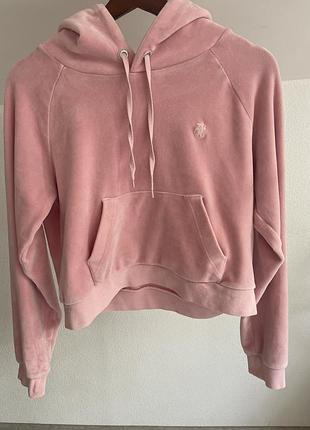 Укорочене велюрове худі juicy couture із кристалами