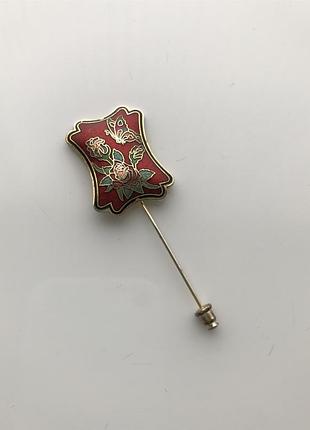 Вінтажна брошка шпилька голка клуазоне