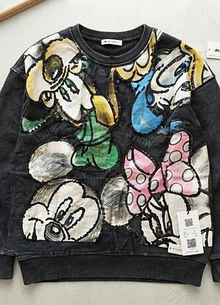 Кофта варка oversize паєтки мультяшна мікі маус фабрична корея ог104