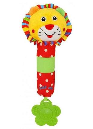 Игрушка для руки плюшевая te-8377b-26l лев тм baby mix