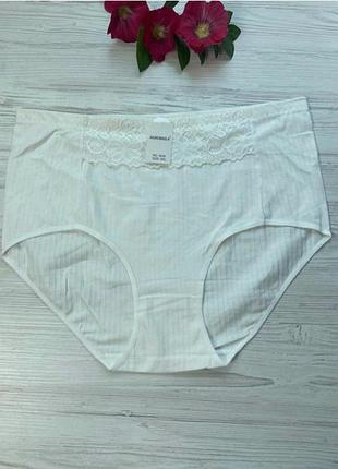 Трусики жіночі в рубчик декоровані мереживом  батал 6xl арт.4434 🎀