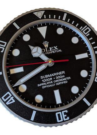 Сувенирные настенные арт часы rolex 3d printed black-white