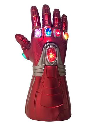 Перчатка бесконечности железного человека 36 см светится. перчатка iron man. мстители финал