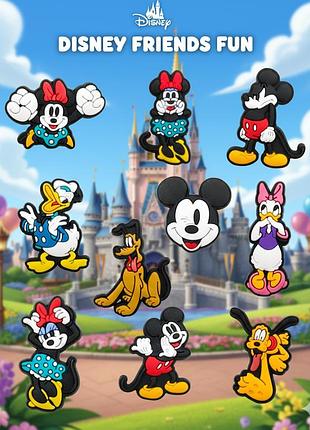 Джибітси міккі маус mickey mouse дісней jibbitz 10 шт аксесуари крокс прикраса dz_162_1
