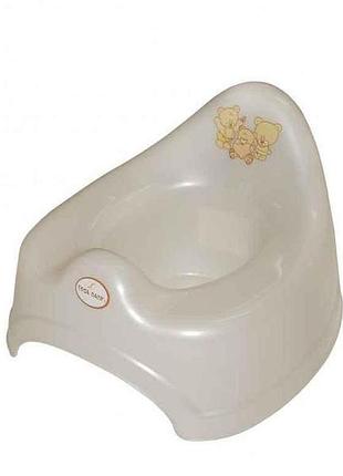 Горшок детский бежевый мишка музыкальный (po-038-119, beige) тм tega
