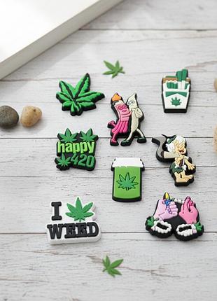 Джибітси куріння cannabis 8 шт аксесуари крокс прикраса dz_77_2