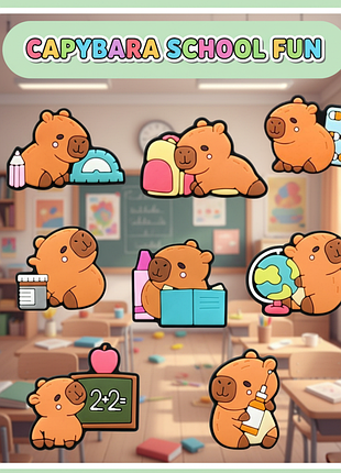 Джибітси капібара capybara jibbitz 8 шт аксесуари крокс прикраса dz_158_3