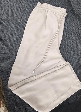 Бежеві брюки джоггери на резинці оригінал zara штани розмір s