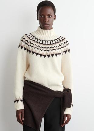 Джемпер жіночий cos fair isle wool-cashmere jumper / м