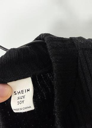 Черный короткий подростковый топ в рубчик shein 2