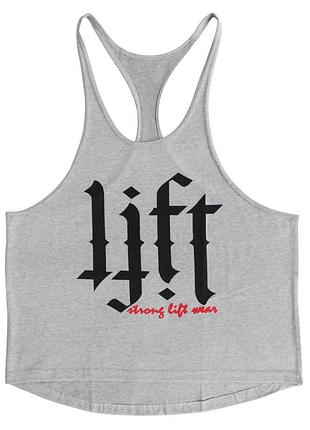 Майка мужская для бодибилдинга "lift" серая 2xl