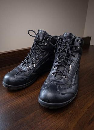 Кожаные ботинки ecco gore-tex оригинал (стелька 24 см)