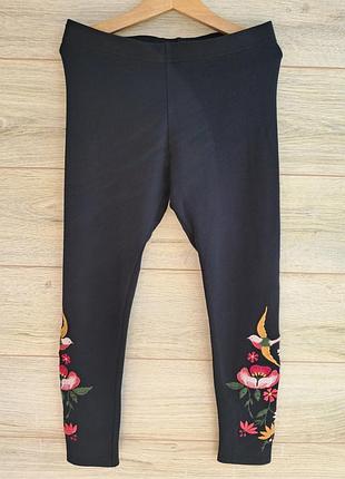 Плотные лосины с вышивкой f&f  8-9л