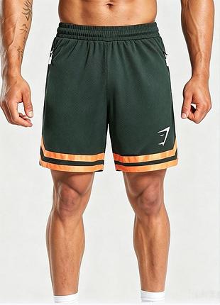 Шорти gymshark чоловічі спортивні літні сітчасті та зі світловідбиваючими елементами