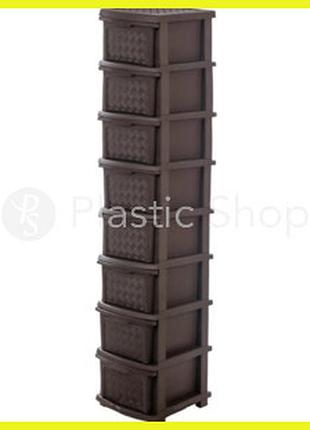 Комод пластиковий r-plastic 8 яруса коричневий