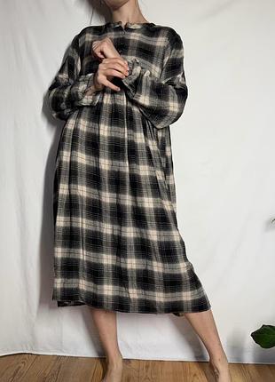Checked viscose maxi — клітчаста сукня coco т4 5