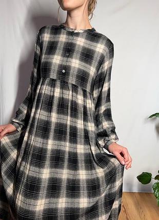 Checked viscose maxi — клітчаста сукня coco т4 2