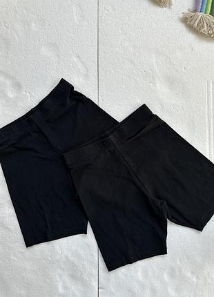 Лосіни легінси велосипедки чорні комплект набір