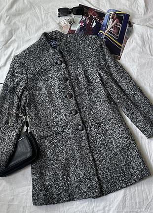 Вінтажне твідове пальто trussardi / подовжений жакет букле made in italy