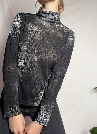 Dark graphic cowl — лонгслів у стилі y2k т4