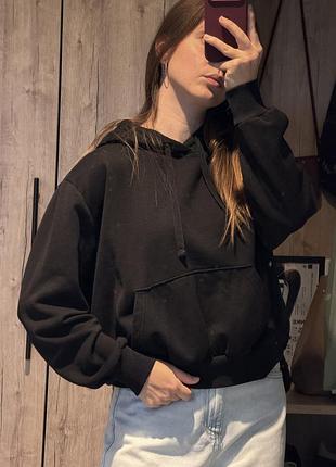 Чорний худі h&m | оверсайз крій