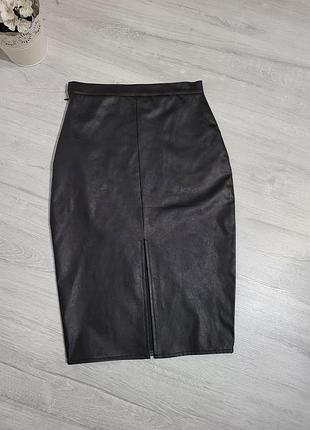 Юбка миди missguided/юбка с разрезом черного цвета меди