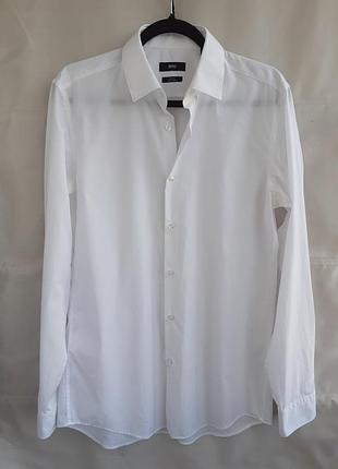 Белая рубашка boss hugo boss slim fit