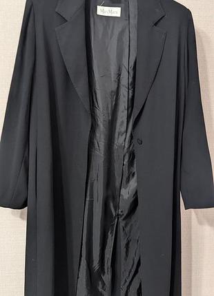 Длинный черный жакет-пиджак max mara made in italy, шерсть-шерсть, р. 44