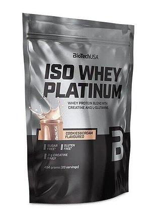 Сывороточный изолят biotech iso whey platinum, 454 грамм - печенье-крем