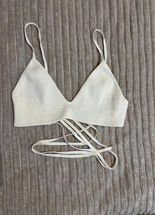 Zara топ в рубчик s бежевий