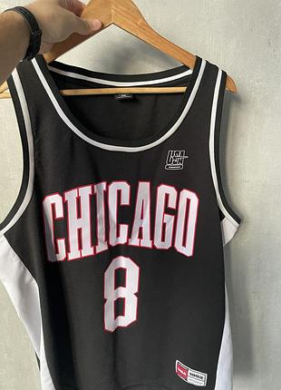 Баскетбольна майка «chicago» no8, чорна, розмір xl
